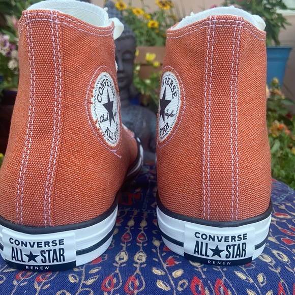 New Rusty Orange Two Tone Converse CTAS Hi Top Sneakers - Picture 12 of 16